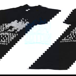 1977 Led Zeppelin Vintage Tour Shirt Black Cotton Medium: 1977 Led Zeppelin Vintage Tour Shirt Black Cotton Medium Step back in time with this original vintage 1977 Led Zeppelin North American Tour Shirt. This authentic piece of rock history showcases a clas