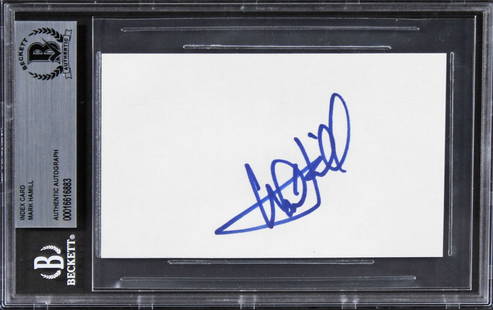 Mark Hamill Star Wars Signed 3x5 Index Card Beckett Authenticated: Mark Hamill Star Wars Signed 3x5 Index Card Beckett Authenticated This is an authentic signed 3x5 index card personally autographed by Mark Hamill, the iconic actor from the Star Wars franchise. The s