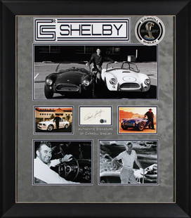 Carroll Shelby Signed 3x5 Cut Signature Framed Display Beckett COA: Carroll Shelby Signed 3x5 Cut Signature Framed Display Beckett COA This stunning framed display features a 3x5 cut signature personally signed by the legendary Carroll Shelby. The item comes with a Ce