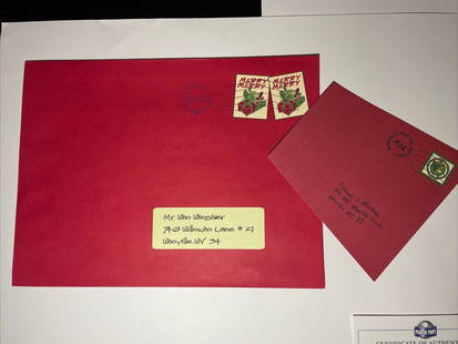 How The Grinch Stole Christmas Original Props COA Jim Carrey Whoville Card and Envelope: How The Grinch Stole Christmas Original Props COA Jim Carrey Whoville Card and Envelope Own a piece of cinematic history with this original prop from the beloved movie 'How The Grinch Stole Christmas,