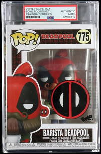 Tone Rodriguez Signed Funko Pop #775 PSA/DNA Certified Deadpool: Tone Rodriguez Signed Funko Pop #775 PSA/DNA Certified Deadpool This Funko Pop #775 features the signature of artist Tone Rodriguez, known for his distinctive style. The autograph has been authenticat