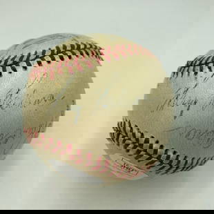 WW2 Baseball Signed by Harry Heilmann Paul Waner JSA COA: WW2 Baseball Signed by Harry Heilmann Paul Waner JSA COA This unique baseball features the autographs of several legendary players, including Hall of Famers Harry Heilmann and Paul Waner. The ball, or