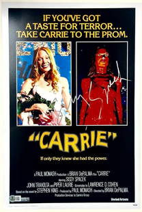 Sissy Spacek Signed Carrie 12x18 Movie Photo Beckett Authenticated: Sissy Spacek Signed Carrie 12x18 Movie Photo Beckett Authenticated This striking 12x18 movie poster photo features the iconic film "Carrie," beautifully signed by Sissy Spacek, the star of the movie.