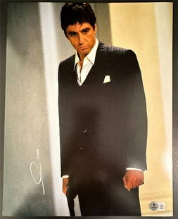 Al Pacino Autographed 11x14 Photo The Godfather Beckett Certified: Al Pacino Autographed 11x14 Photo The Godfather Beckett Certified This stunning 11x14 photograph features the iconic Al Pacino, known for his remarkable roles in cinema, including the legendary film "