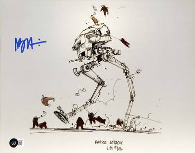 Nilo Rodis-Jamero Signed 11x14 Chicken Walker Concept Art Beckett Authenticated: Nilo Rodis-Jamero Signed 11x14 Chicken Walker Concept Art Beckett Authenticated This stunning 11x14 color metallic photograph features concept art of the Chicken Walker from Star Wars: Return of the J