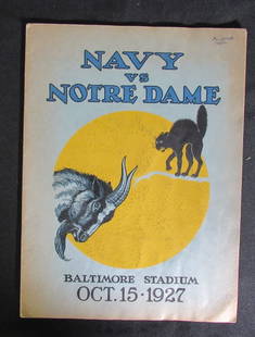1927 Navy vs Notre Dame Football Program Authentic Knute Rockne: 1927 Navy vs Notre Dame Football Program Authentic Knute Rockne Original/Reprint: Original. Product: Program. Sport: Football. Team: Notre Dame. League: NCAA. Offered is a Vintage October 15, 1927 Nav