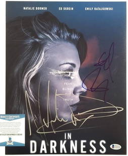 Natalie Dormer Ed Skrein Signed In Darkness 11x14 Photo BAS COA: Natalie Dormer Ed Skrein Signed In Darkness 11x14 Photo BAS COA This stunning 11x14 photograph features the signatures of Natalie Dormer and Ed Skrein, making it a perfect collectible for fans. This o