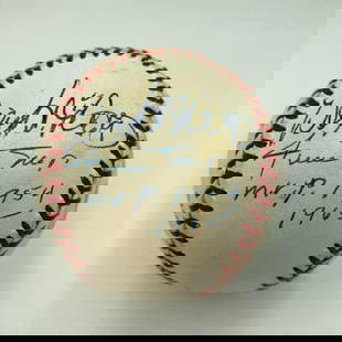 Willie Mays Stan Musial Signed MLB MVP Baseball with Inscriptions PSA DNA: Willie Mays Stan Musial Signed MLB MVP Baseball with Inscriptions PSA DNA This authentic baseball features the signatures of legendary MLB players who have won the National League Most Valuable Player