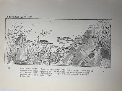 Empire Strikes Back Original Storyboards Hoth Rebel Base Prop: Empire Strikes Back Original Storyboards Hoth Rebel Base Prop This original movie prop features storyboard artwork from the iconic Star Wars film, The Empire Strikes Back. The storyboards depict scene