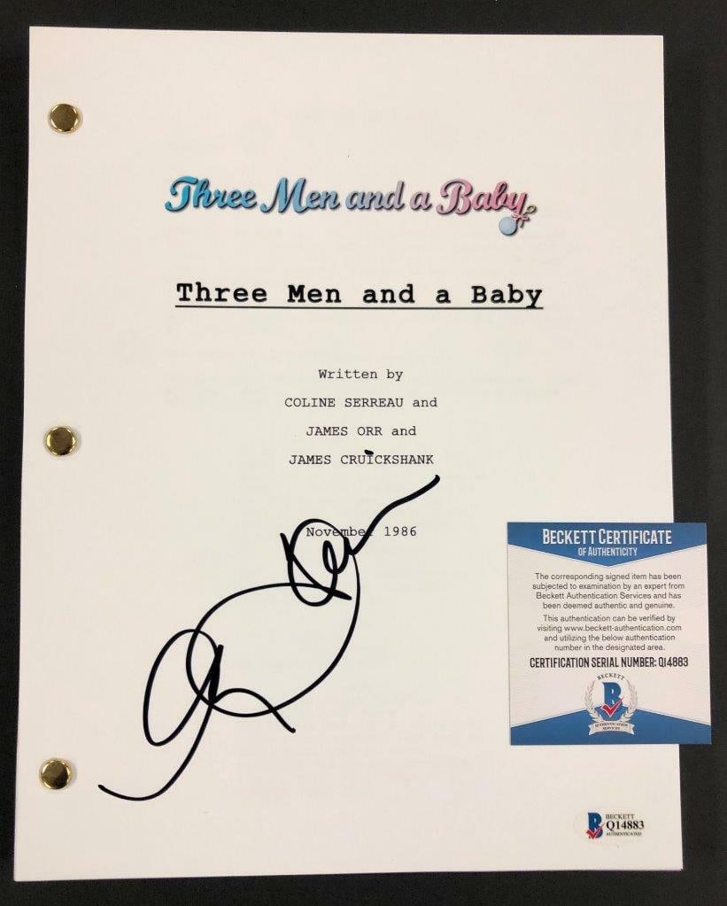 Nancy Travis Signed Three Men and A Baby Script BAS Certified: Nancy Travis Signed Three Men and A Baby Script BAS Certified This is an original movie script for 'Three Men and A Baby,' personally signed by Nancy Travis. The script comes with Beckett Authenticati