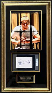 Anthony Hopkins Signed Cut Display Silence of The Lambs PSA Framed 33 x 18: Anthony Hopkins Signed Cut Display Silence of The Lambs PSA Framed 33 x 18 This stunning custom-framed display features a signed cut by the legendary Anthony Hopkins, renowned for his iconic role as D