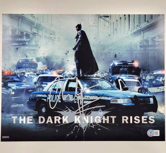 Christian Bale Signed 11x14 Batman Dark Knight Rises Photo Beckett Authenticated: Christian Bale Signed 11x14 Batman Dark Knight Rises Photo Beckett Authenticated This stunning 11x14 photograph showcases Christian Bale as Batman from the iconic film "Batman: The Dark Knight Rises."