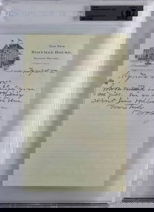 Buffalo Bill William Cody Signed 1902 Letter BAS Slabbed: Buffalo Bill William Cody Signed 1902 Letter BAS Slabbed This is a remarkable hand-written letter dated May 25, 1902, personally signed by William Cody, famously known as "Buffalo Bill." Written on Ne