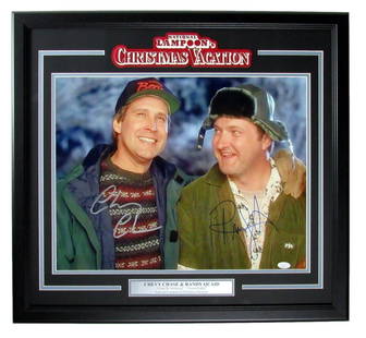 Chevy Chase Randy Quaid Signed 16x20 Christmas Vacation Photo Framed JSA Authenticated: Chevy Chase Randy Quaid Signed 16x20 Christmas Vacation Photo Framed JSA Authenticated This stunning framed dual-autographed 16x20 photo features Chevy Chase and Randy Quaid from the classic film "Chr