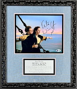 Kate Winslet Titanic Signed 8x10 Photo Custom Framed BAS Authenticated: Kate Winslet Titanic Signed 8x10 Photo Custom Framed BAS Authenticated This stunning custom framed display features an 8x10 photograph signed by Kate Winslet in her iconic role as Rose DeWitt from the