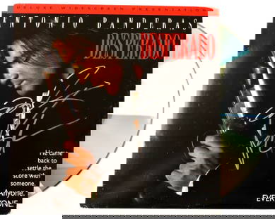 Quentin Tarantino Robert Rodriguez Signed Desperado Laserdisc Cover JSA Authenticated: Quentin Tarantino Robert Rodriguez Signed Desperado Laserdisc Cover JSA Authenticated This original laserdisc cover of "Desperado" is autographed by renowned filmmakers Quentin Tarantino and Robert Ro
