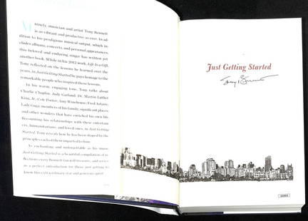 Tony Bennett Signed Just Getting Started Hardcover Book JSA Authenticated: Tony Bennett Signed Just Getting Started Hardcover Book JSA Authenticated This is an original hardcover book titled "Just Getting Started" by Tony Bennett, featuring his authentic autograph. The signa
