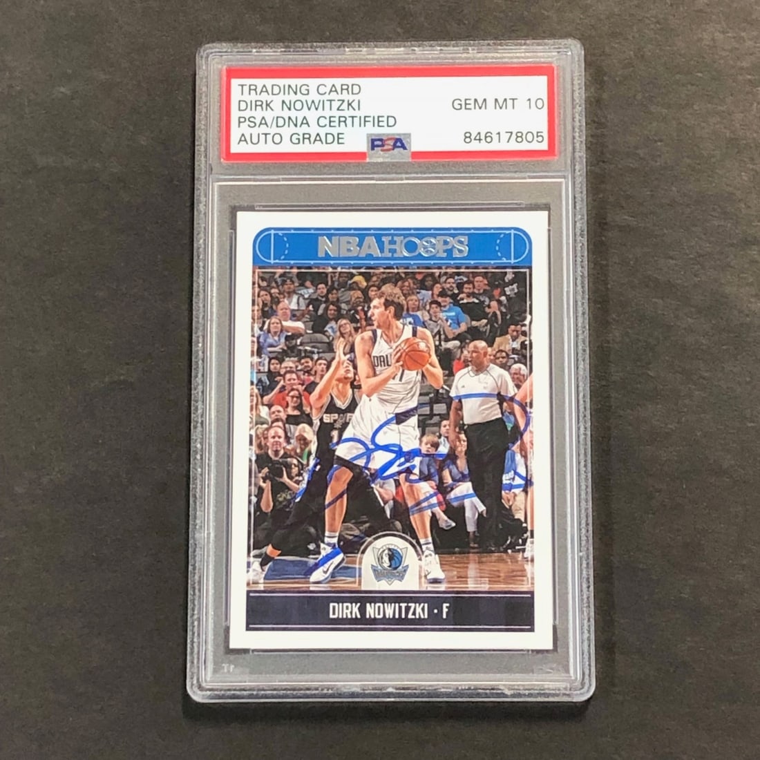 2017-18 NBA Hoops #123 Dirk Nowitzki Signed Auto PSA/DNA Certified: 2017-18 NBA Hoops #123 Dirk Nowitzki Signed Auto PSA/DNA Certified This listing features a 2017-18 NBA Hoops #123 card signed by Dirk Nowitzki, a legendary player for the Dallas Mavericks. The card's 