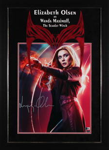 Elizabeth Olsen Signed The Scarlet Witch 11x14 Framed Photo BAS: Elizabeth Olsen Signed The Scarlet Witch 11x14 Framed Photo BAS This stunning 11x14 photograph of Elizabeth Olsen as The Scarlet Witch features her authentic signature, making it a must-have for fans