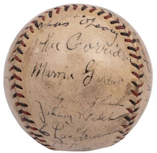 1932 Chicago Cubs Team Signed Baseball with PSA DNA COA: 1932 Chicago Cubs Team Signed Baseball with PSA DNA COA This is an exceptional team-signed baseball from the 1932 Chicago Cubs, who claimed the National League championship with a record of 90-64 befo