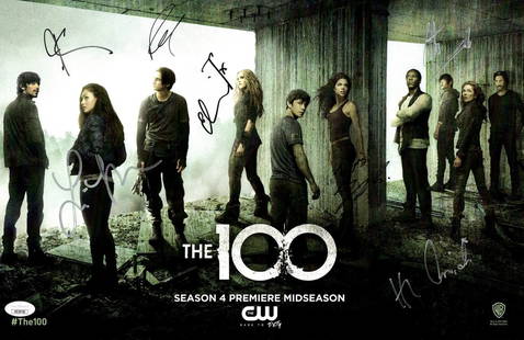 The 100 Multi Signed 11X17 Poster JSA Authenticated Cast Autographs: The 100 Multi Signed 11X17 Poster JSA Authenticated Cast Autographs This original 11X17 poster from the acclaimed television series The 100 is a must-have for fans and collectors alike. The poster sho