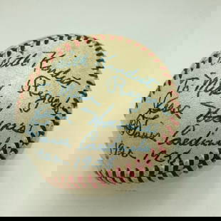 Jesse Haines Signed 1950s National League Baseball with JSA COA: Jesse Haines Signed 1950s National League Baseball with JSA COA This is a stunning single-signed baseball by Jesse Haines, a legendary player of the St. Louis Cardinals from 1920 to 1938. The ball is
