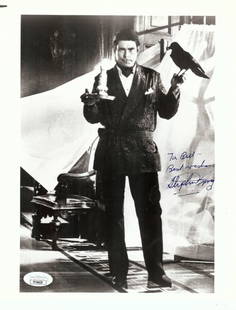 Stephen King Autographed 8X10 Photo B/W AMEX Commercial JSA Certified: Stephen King Autographed 8X10 Photo B/W AMEX Commercial JSA Certified This is an original 8X10 black and white photograph featuring Stephen King, authenticated by James Spence (JSA). The photograph ca