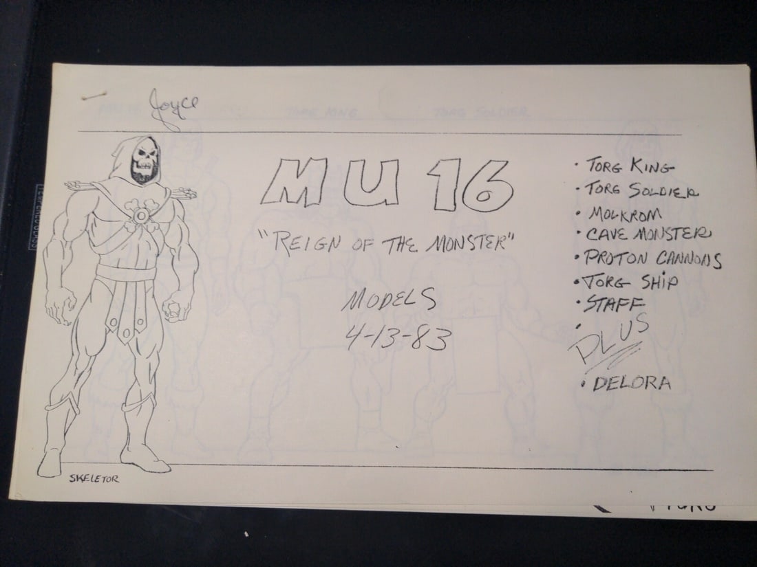 He-Man Animation Cel Model Sheet Lot 1983 Filmation Masters of the Universe: He-Man Animation Cel Model Sheet Lot 1983 Filmation Masters of the Universe This is a vintage animation cel model sheet lot from the iconic He-Man animated series, produced by Filmation in the 1980s. 