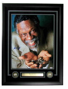 Bill Russell HOF Signed 16x20 Photo Framed Boston Celtics JSA Authenticated 22x29: Bill Russell HOF Signed 16x20 Photo Framed Boston Celtics JSA Authenticated 22x29 Offered is a Bill Russell HOF Autographed 16x20 Photo Boston Celtics Framed. The outer frame size is 22 inches x 29 in