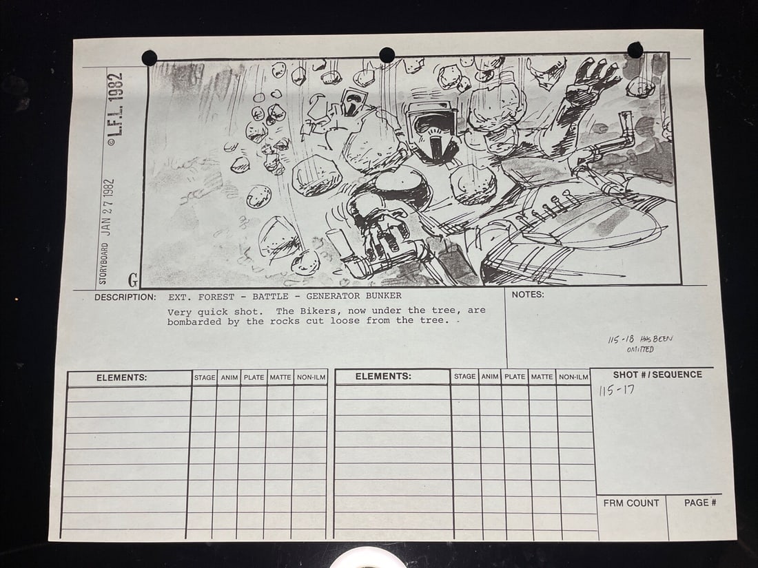 Original Storyboard Prop from Return of the Jedi with COA: Original Storyboard Prop from Return of the Jedi with COA This original storyboard from "Return of the Jedi" is a remarkable piece of movie history. Authentically used in the production of the film, i