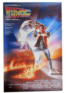 Michael J Fox Signed 24x36 Back To The Future Poster BAS Authenticated: Michael J Fox Signed 24x36 Back To The Future Poster BAS Authenticated This is an original, pre-owned 24x36 movie poster for "Back To The Future," boldly autographed by Michael J Fox. The signature ha