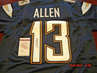 Keenan Allen Signed San Diego Chargers Football Jersey JSA COA: Keenan Allen Signed San Diego Chargers Football Jersey JSA COA This authentic San Diego Chargers jersey features the signature of renowned NFL player Keenan Allen, making it a must-have collectible fo