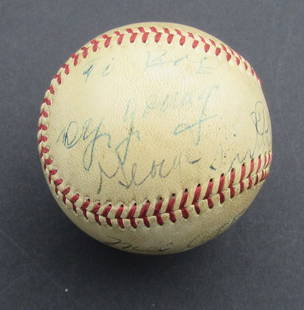 1960s Multi-Signed Baseball Cy Young Ty Cobb JSA LOA HOF Legends: 1960s Multi-Signed Baseball Cy Young Ty Cobb JSA LOA HOF Legends This remarkable 1960s autographed baseball features legendary signatures from Cy Young, Ty Cobb, and a prestigious lineup of Hall of Fa