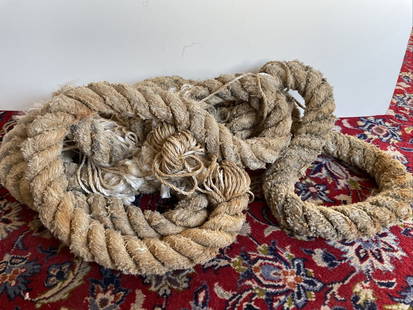 Titanic Screen Used Movie Prop Rope with COA: Titanic Screen Used Movie Prop Rope with COA This is an original prop from the filming of the iconic movie "Titanic." The item is a large, thick strand of rope used in production, showcasing its authe