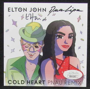 Elton John Signed CD Insert Cold Heart Pnau Remix JSA Authenticated: Elton John Signed CD Insert Cold Heart Pnau Remix JSA Authenticated Offered is an Elton John Autographed CD Insert "Cold Heart Pnau Remix". This insert is authenticated by JSA and includes their Tampe