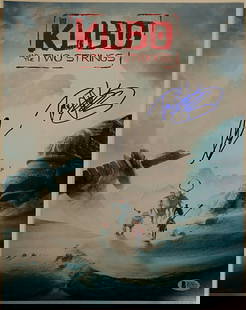 Art Parkinson Travis Knight Signed Kubo Two Strings 11x14 Photo BAS COA: Art Parkinson Travis Knight Signed Kubo Two Strings 11x14 Photo BAS COA This is an original 11x14 photo of "Kubo and the Two Strings," featuring the signatures of Art Parkinson and Travis Knight. The