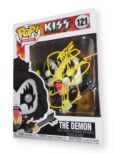Gene Simmons Autographed Funko POP! Figure KISS The Demon BAS Certified: Gene Simmons Autographed Funko POP! Figure KISS The Demon BAS Certified This is an original Gene Simmons signed Funko POP! figure representing The Demon from KISS. The autograph has been authenticated