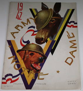 1942 Army vs Notre Dame Original Football Program Fighting Irish: 1942 Army vs Notre Dame Original Football Program Fighting Irish This original 1942 Army vs. Notre Dame football program is a must-have for collectors and fans of college football. Officially licensed