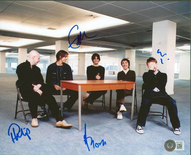 Radiohead Signed 8x10 Photo by Yorke O'Brien Greenwood Selway BAS Authenticated: Radiohead Signed 8x10 Photo by Yorke O'Brien Greenwood Selway BAS Authenticated This stunning 8x10 photo features the signatures of Thom Yorke, Ed O'Brien, Colin Greenwood, and Philip Selway from the