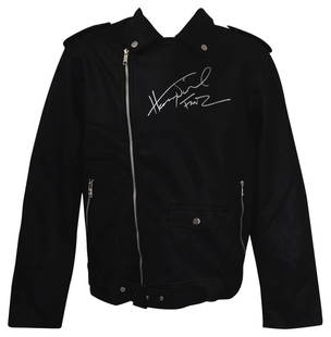 Henry Winkler Signed WULFUL Faux Leather Biker Jacket Fonz Inscription COA: Henry Winkler Signed WULFUL Faux Leather Biker Jacket Fonz Inscription COA This is a Henry Winkler signed WULFUL men's faux leather biker jacket featuring a distinctive 'Fonz' inscription. This origin