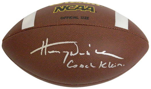 Henry Winkler Signed Wilson NCAA Football with Coach Klein Inscription: Henry Winkler Signed Wilson NCAA Football with Coach Klein Inscription Celebrate your favorite sports film with this original Wilson NCAA full size football signed by Henry Winkler, known for his icon