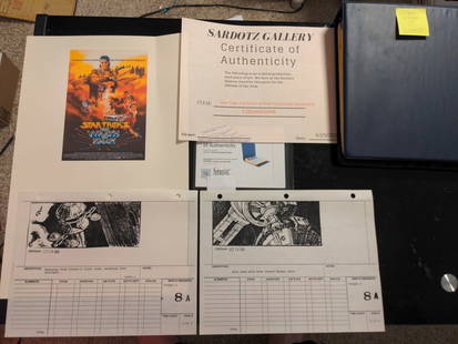 Original Star Trek Wrath of Khan Storyboards with COA: Original Star Trek Wrath of Khan Storyboards with COA This is an original production-used storyboard from the iconic Star Trek film, "STAR TREK WRATH OF KHAN." These storyboards were employed during t