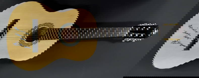 George Hamilton Autographed Guitar Cheating Hearts JSA Authenticated: George Hamilton Autographed Guitar Cheating Hearts JSA Authenticated This is an authentic George Hamilton signed guitar, perfect for music enthusiasts and collectors alike. The signature has been auth