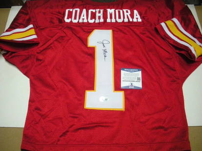 Jim Mora Signed Official Wilson Jersey Baltimore Stars USFL Beckett COA: Jim Mora Signed Official Wilson Jersey Baltimore Stars USFL Beckett COA This officially licensed Wilson jersey features the signature of Jim Mora, a prominent figure in football history and former coa