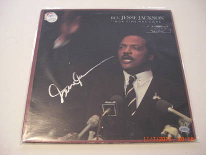 Signed Jesse Jackson Our Time Has Come LP Record Album: Signed Jesse Jackson Our Time Has Come LP Record Album This is an original LP record album titled "Our Time Has Come" by Reverend Jesse Jackson. The album is signed by both Jesse Jackson and Meadchask