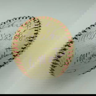 Rocky Marciano Al Martino Signed 1952 National League Baseball JSA LOA: Rocky Marciano Al Martino Signed 1952 National League Baseball JSA LOA This extraordinary Official National League baseball is signed by boxing legend Rocky Marciano and renowned singer/actor Al Marti