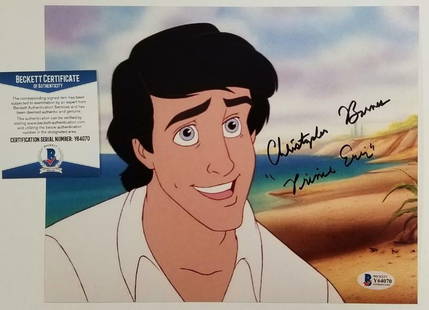 Christopher Barnes Signed Little Mermaid Prince Eric 8x10 Photo Beckett COA: Christopher Barnes Signed Little Mermaid Prince Eric 8x10 Photo Beckett COA This stunning 8x10 photograph features Christopher Barnes as Prince Eric from Disney's The Little Mermaid. This original pho