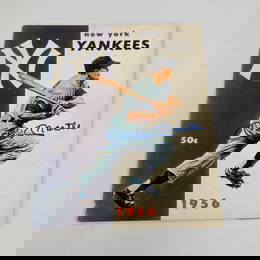 1956 Yankees Team Signed Yearbook Mickey Mantle JSA COA 8.5 x 10.5