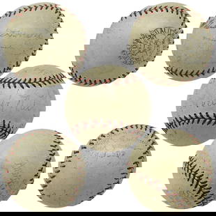 1933 Yankees Team Signed Baseball Babe Ruth Lou Gehrig 23 Signatures JSA: 1933 Yankees Team Signed Baseball Babe Ruth Lou Gehrig 23 Signatures JSA This Official American League baseball is a remarkable collectible, featuring the signatures of 23 members of the 1933 World Se