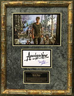 Martin Sheen Signed Display 24 x 18.5 Framed Apocalypse Now Beckett Authenticated: Martin Sheen Signed Display 24 x 18.5 Framed Apocalypse Now Beckett Authenticated This professionally framed display features a signed movie script cover by Martin Sheen, renowned for his portrayal of